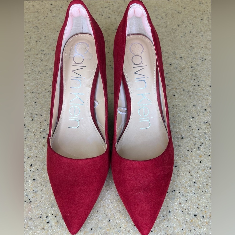 Calvin Klein Red suede pumps